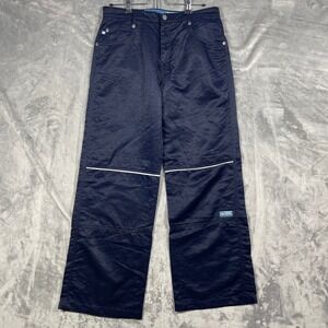 VTG KIK GIRL Pants Raver Blue Wide‎ Leg Rave Dance Y2K Size 9 31x31 Nylon